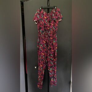 Ava & Viv Floral Jumpsuit - Pink and Green